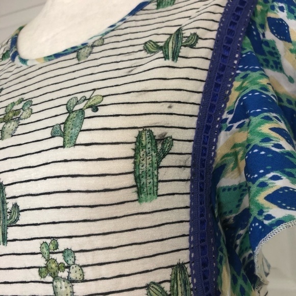 💟💟 NWT Anthro Top Flutter Sleeves Cactus Lace Desert​ - Picture 5 of 11